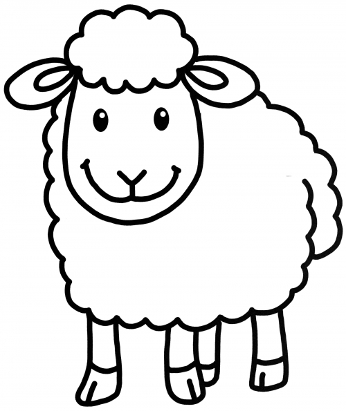 Sheep smiles coloring page