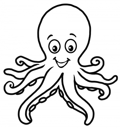 Octopus smiles coloring page