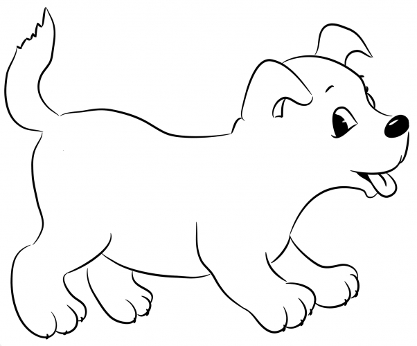 Dog pulled out its tongue coloring page