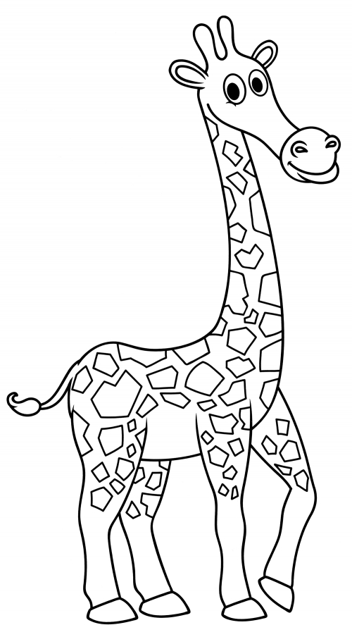 Giraffe poses coloring page