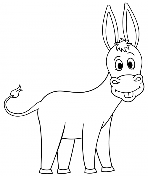 Funny donkey coloring page