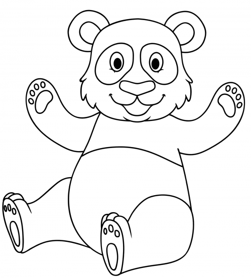 Cheerful panda coloring page