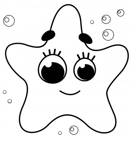 Cute starfish coloring page