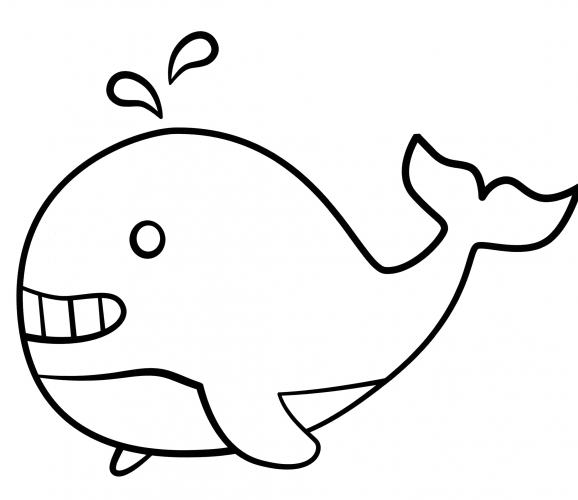 Funny whale coloring page
