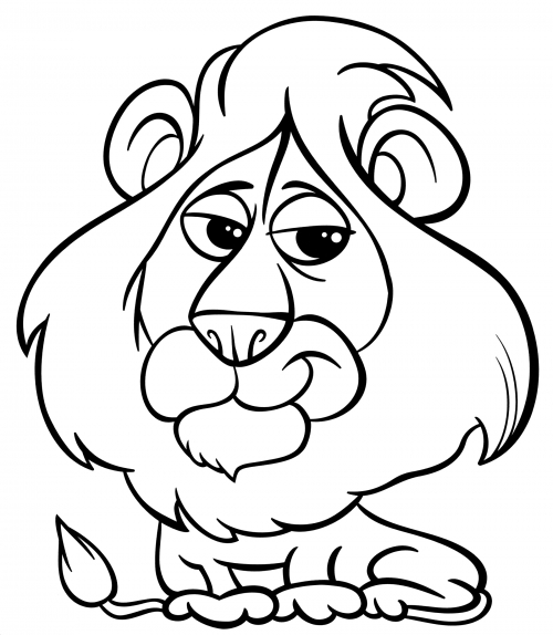 Brooding lion coloring page