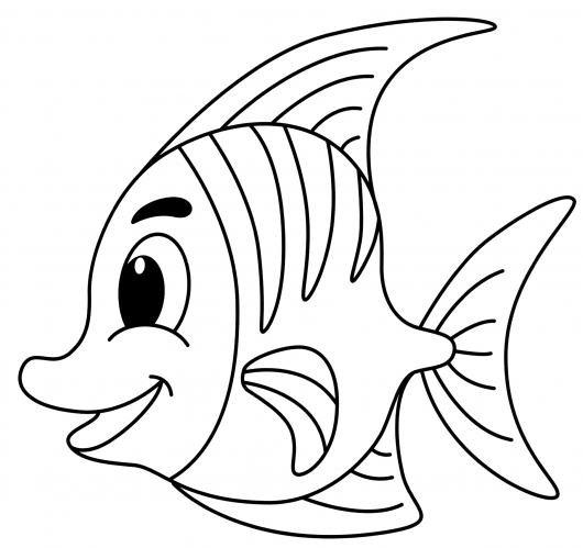 Smiling fish coloring page