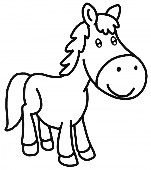 Horse is resting coloring page