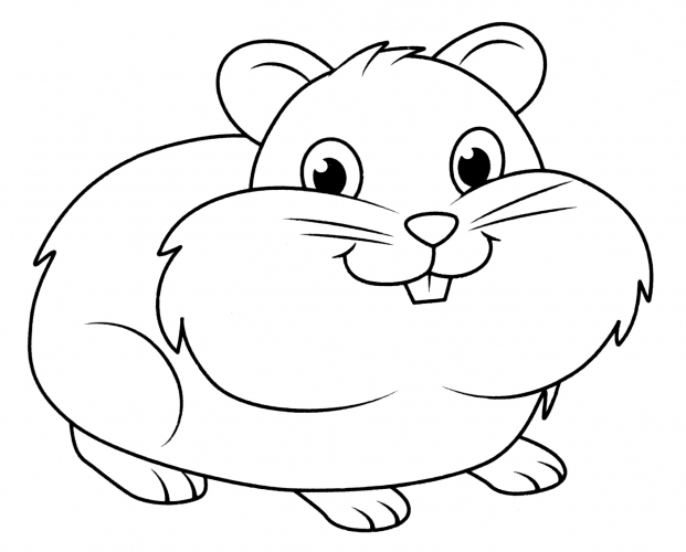 Happy hamster coloring page