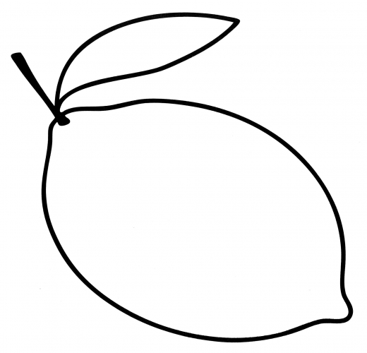 Lemon with a leaf coloring page