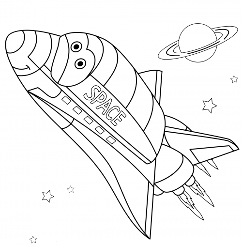 Space shuttle coloring page