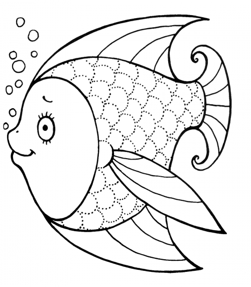 Beautiful fish underwater coloring page