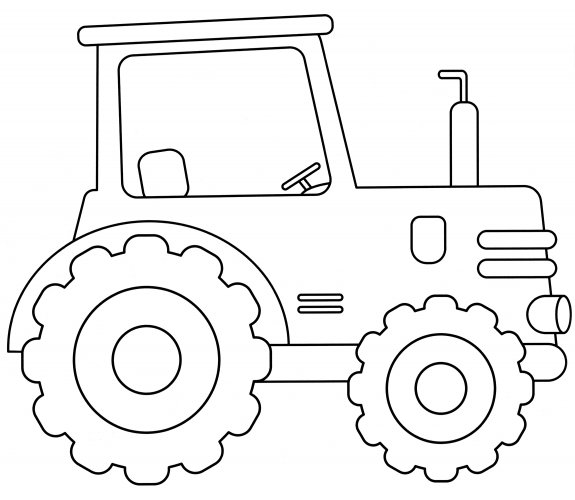 Country tractor coloring page