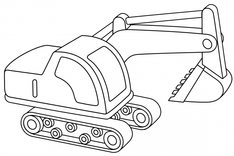 Small excavator coloring page