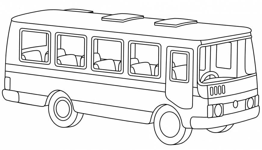 Passenger bus in the parking coloring page