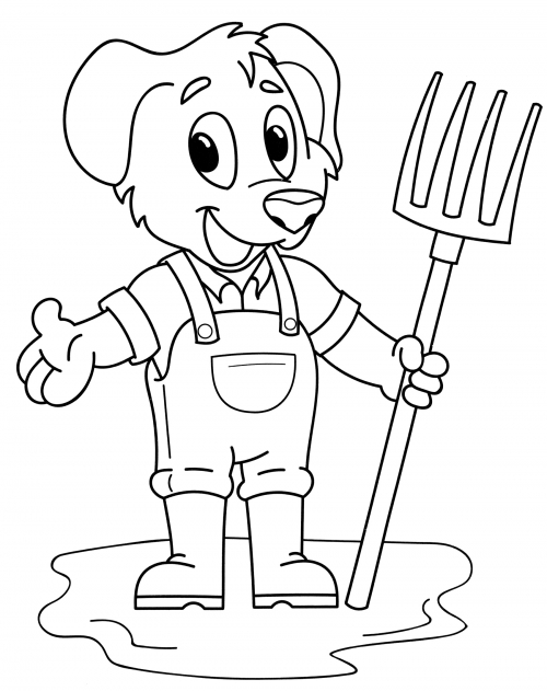 Dog Farmer coloring page