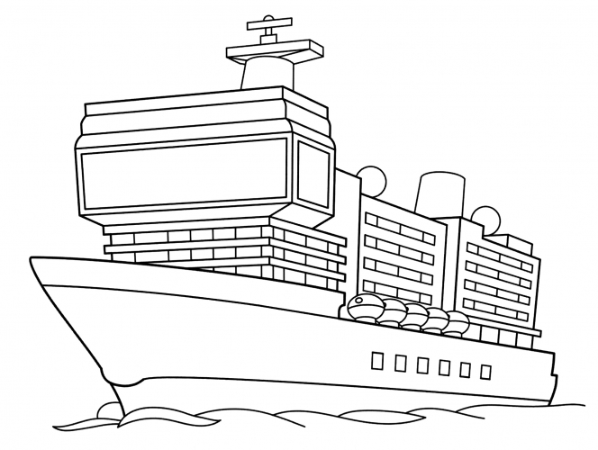 Passenger cruise liner coloring page