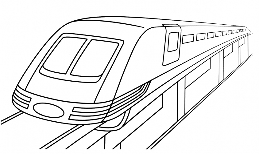 High-speed train coloring page