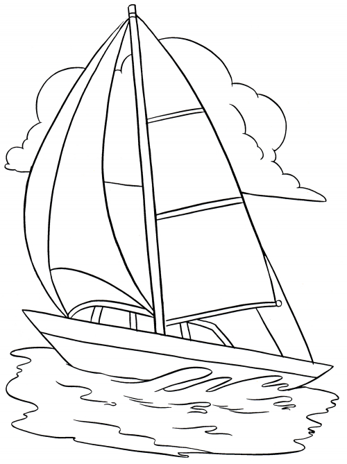 Small sailboat coloring page