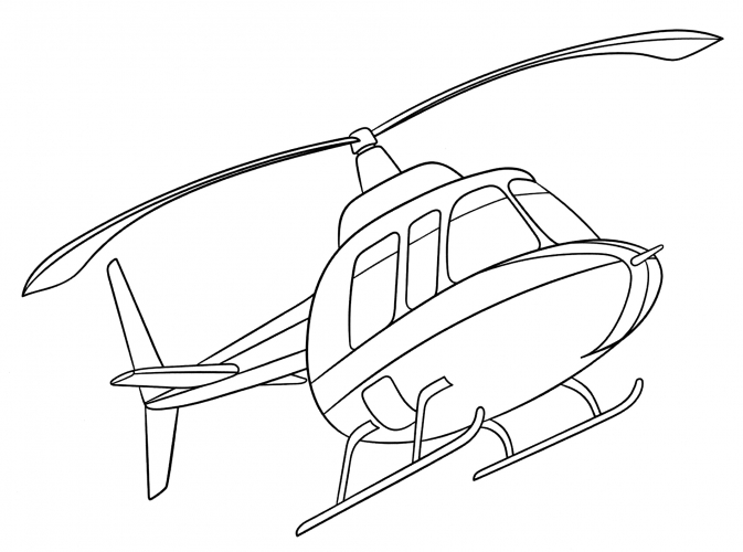 Helicopter in the sky coloring page