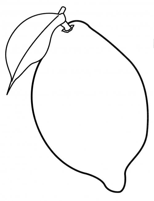 Yellow lemon coloring page