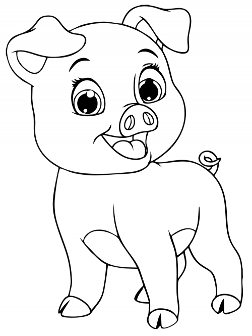 Sweet pig coloring page