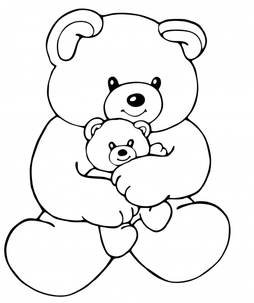 Big and little bear coloring page