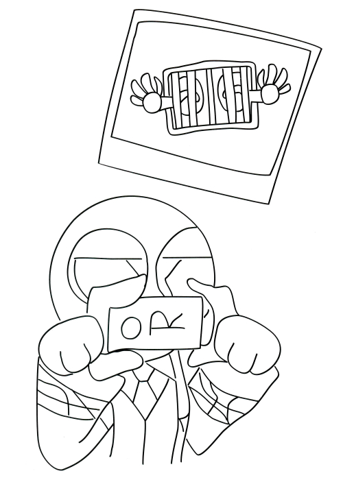 Red takes the picture coloring page