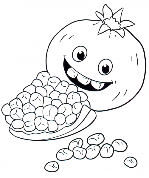 Cheery pomegranate coloring page