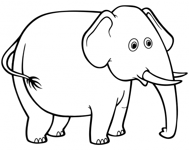 Odd elephant coloring page