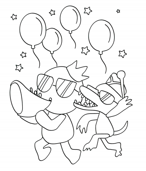 Festive Orange and Blue coloring page