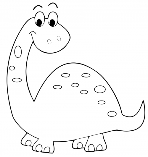 Cute dinosaur with spots coloring page