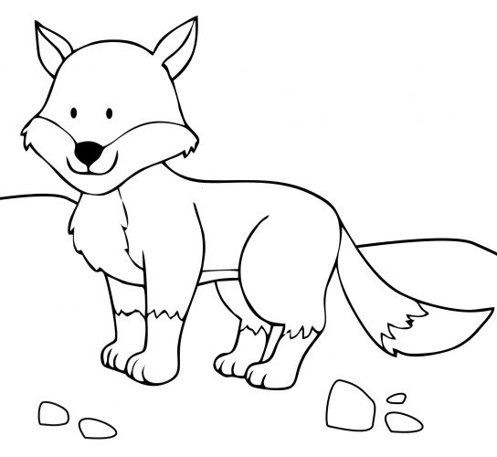 Cute wolf coloring page