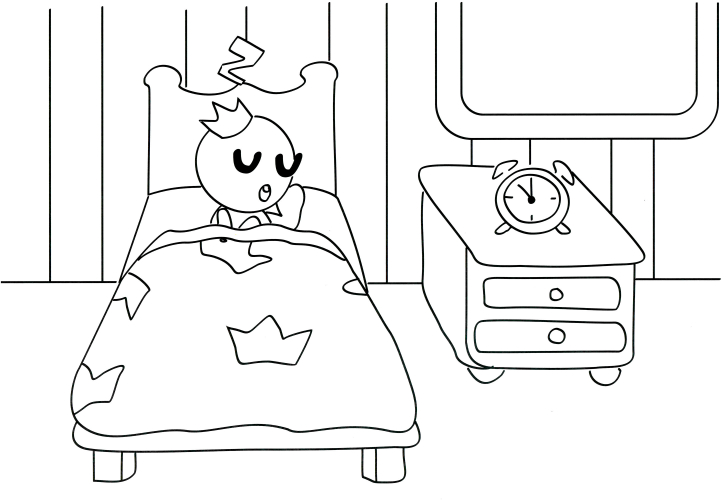 Blue sleeps coloring page