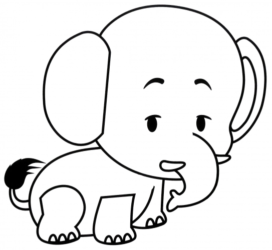 Sweet elephant coloring page