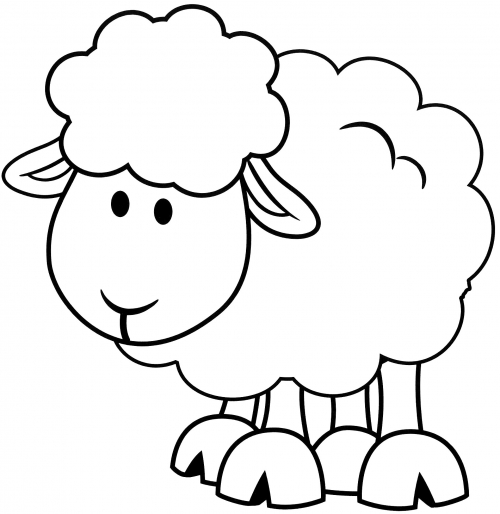 Fluffy lamb coloring page