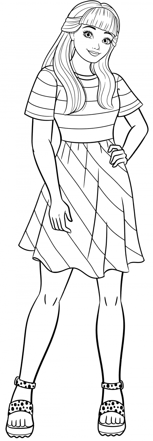 Barbie in sandals coloring page