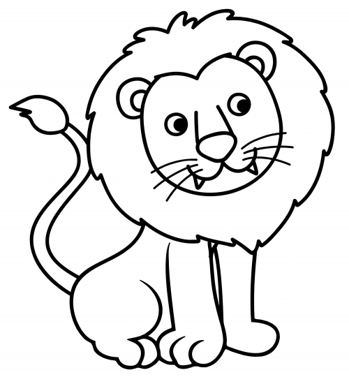 Toothy lion coloring page