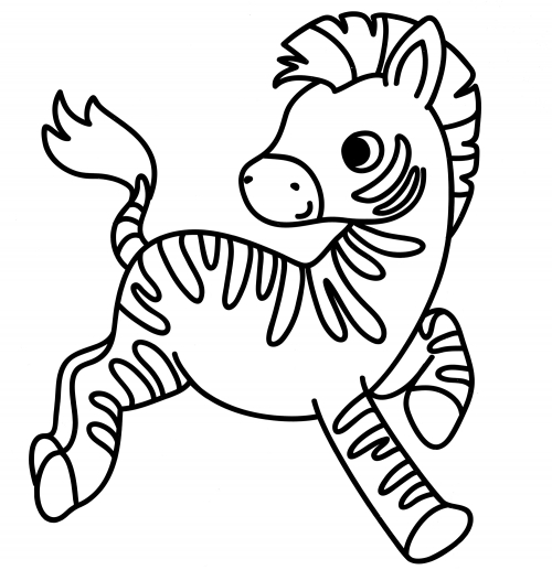 Naughty zebra coloring page