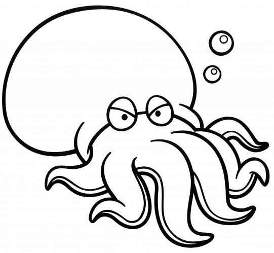 Angry octopus coloring page