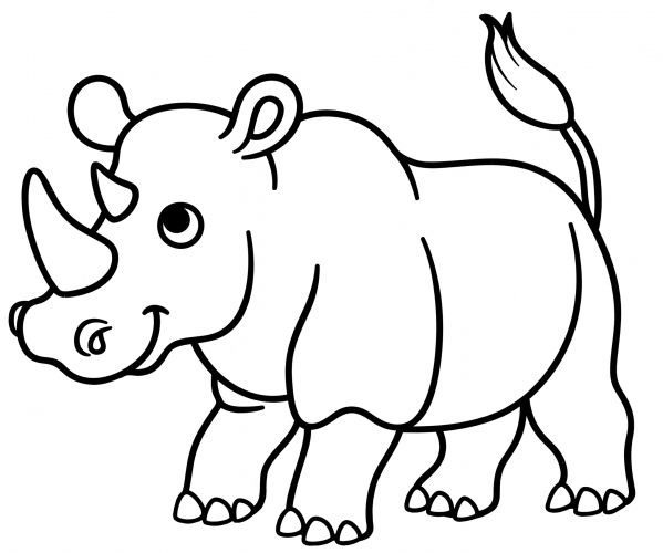 Good rhino coloring page