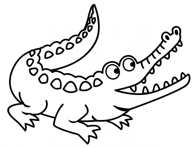 Kind crocodile coloring page