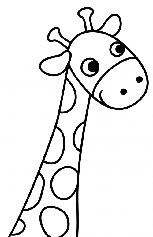 Cute spotted giraffe coloring page