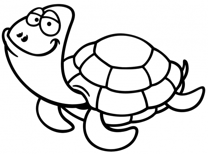 Smiling turtle coloring page
