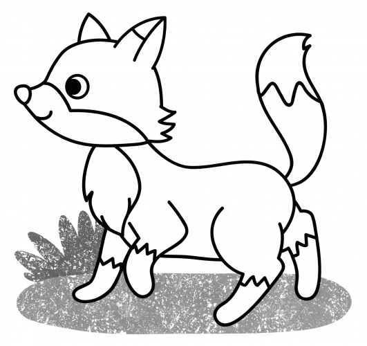 Fox in a meadow coloring page