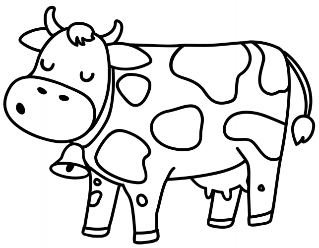 Cow with spots coloring page