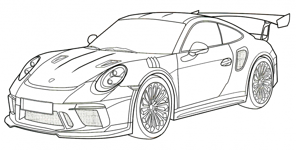 Porsche 911 GT3 RS coloring page