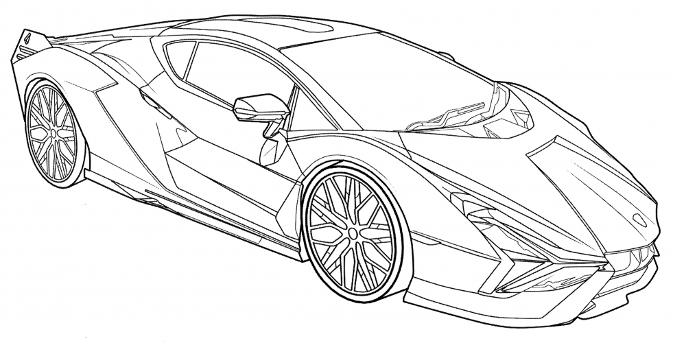 Lamborghini Sian 2020 coloring page