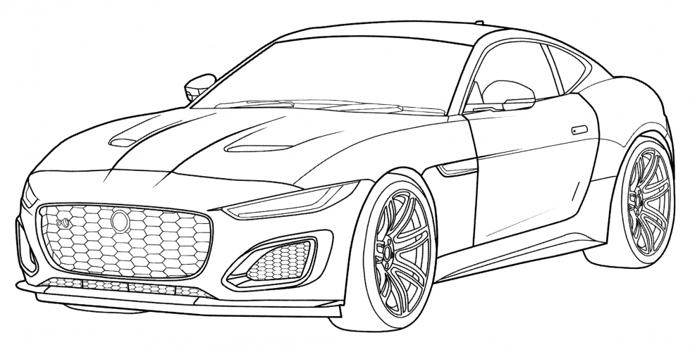 Jaguar F-Type coloring page