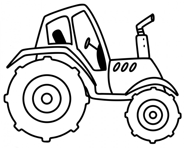Tractor with pipe coloring page