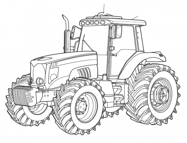 A modern tractor coloring page